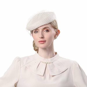 4477 English Womens Church Hat Kentucky Fascinator With Veil Pill Box Hats